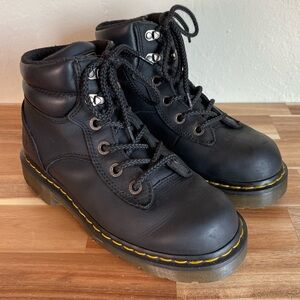 Dr. Martens Unisex Industrial Black Leather Slip-Resistant Boots Size 7